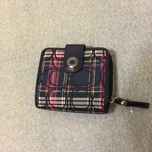 Coach Purple Plaid Sparkle Wallet